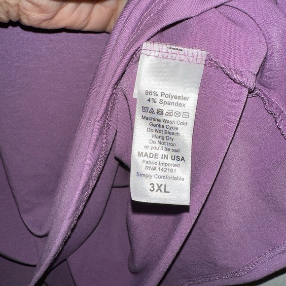 NWT Lularoe Womens Sz 3XL Short Sleeve T Shirt Light Purple Poly Spandex Stretch - Picture 6 of 6